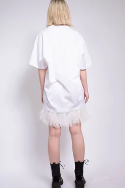 Marques ' Almeida FEATHER HEM T-SHIRT DRESS-Women Tops|Dresses