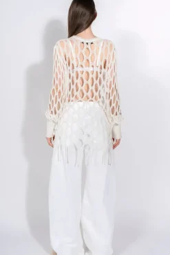 Marques ' Almeida NET LONG SLEEVE TOP-Women Knitwear|Tops