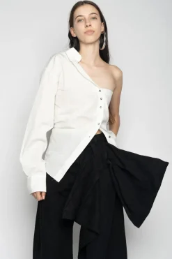 Marques ' Almeida ONE SHOULDER DRAPED SHIRT-Women Tops|Tops