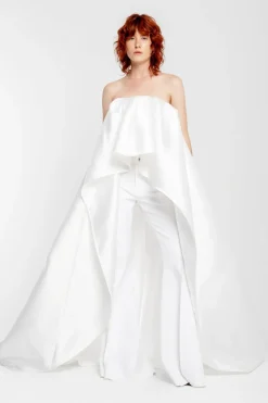 Marques ' Almeida PLEATED STRAPLESS TRAIN TOP- Bridal