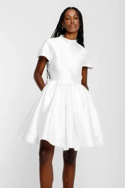 Marques ' Almeida SHORT SLEEVE PUFF SKIRT DRESS- Bridal