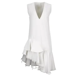 Marques ' Almeida V-NECK FRILL DRESS-Women Dresses|Dresses