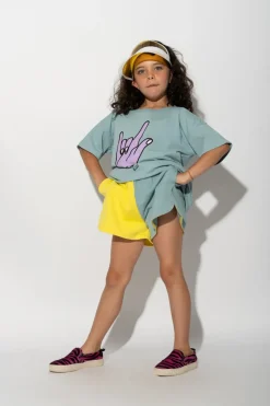 Marques ' Almeida YELLOW AND TURQUOISE SHORTS-Kids Bottoms