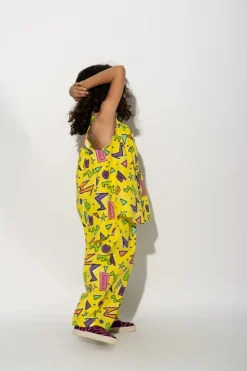 Marques ' Almeida SQUIGGLE PRINT OVERSIZED SLIP TOP-Kids Tops