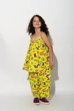 Marques ' Almeida SQUIGGLE PRINT OVERSIZED SLIP TOP-Kids Tops