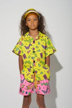 Marques ' Almeida SQUIGGLE PRINT SHORT SLEEVE SHIRT-Kids Tops