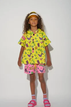 Marques ' Almeida SQUIGGLE PRINT SHORT SLEEVE SHIRT-Kids Tops